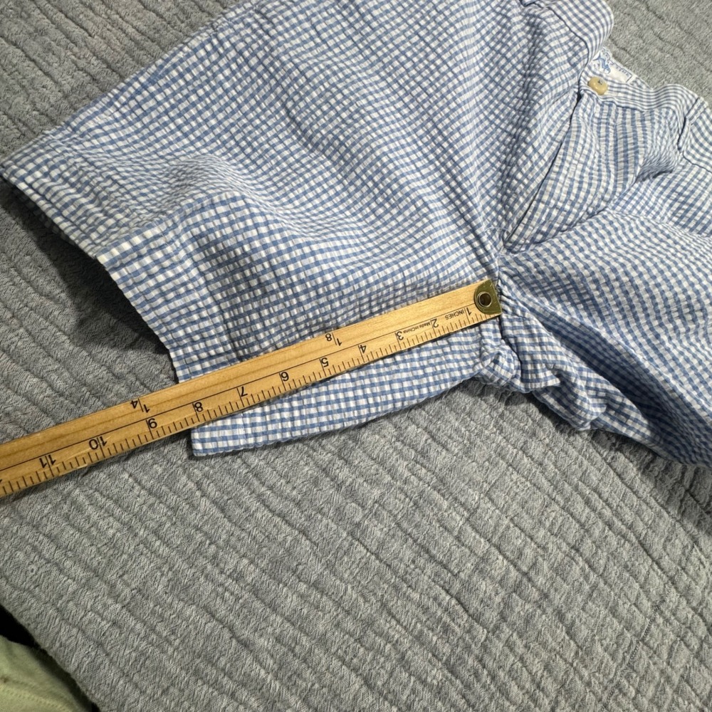 Southern Tide Shorts Mens 30x8 Blue Gingham Seersucker Flat Front Skipjack Check - Picture 7 of 8